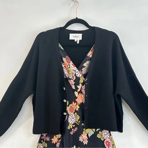 ba&sh Cropped Santana Knit Cardigan With Rhinestone Buttons - Picture 9 of 13